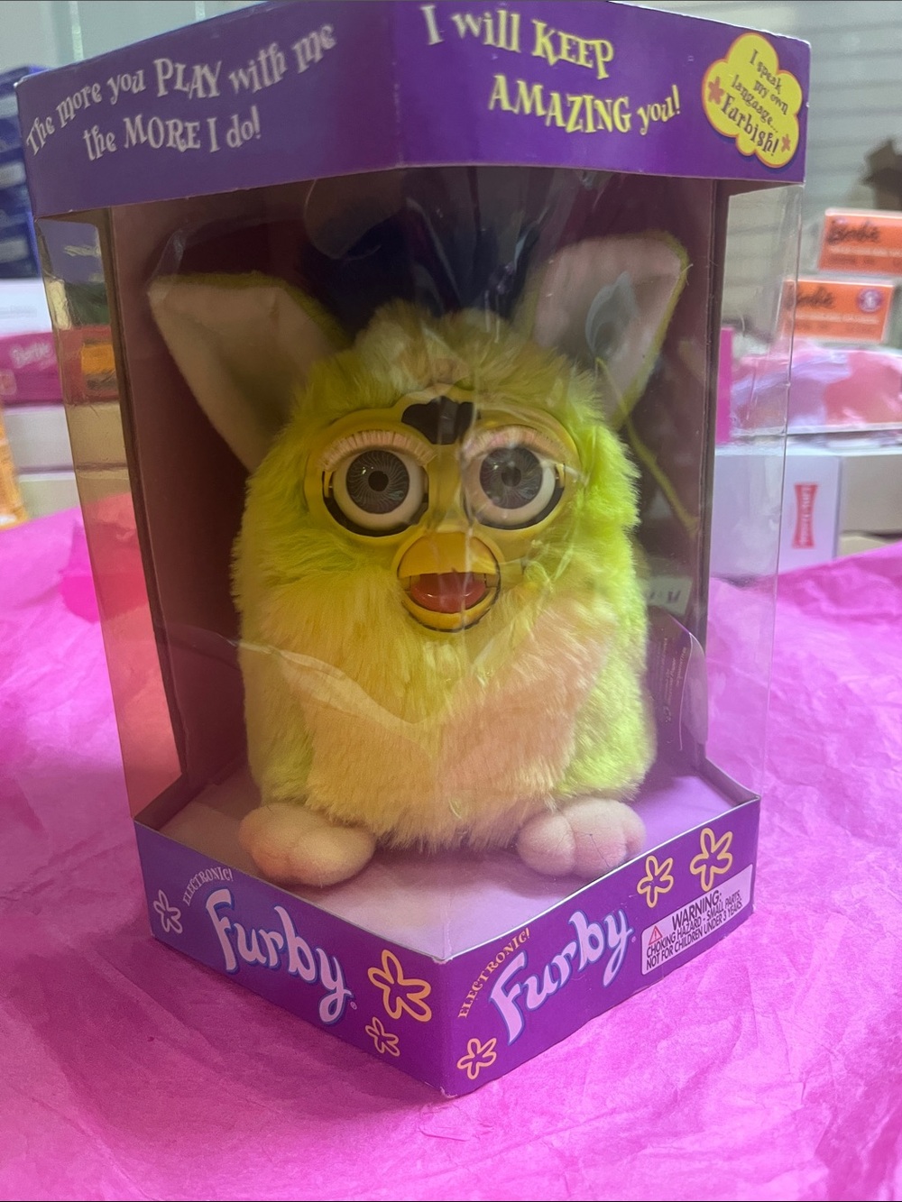 vintage 1998/1999 Tiger Electronics "Kiwi" Furby (Model 70-800) NRFB